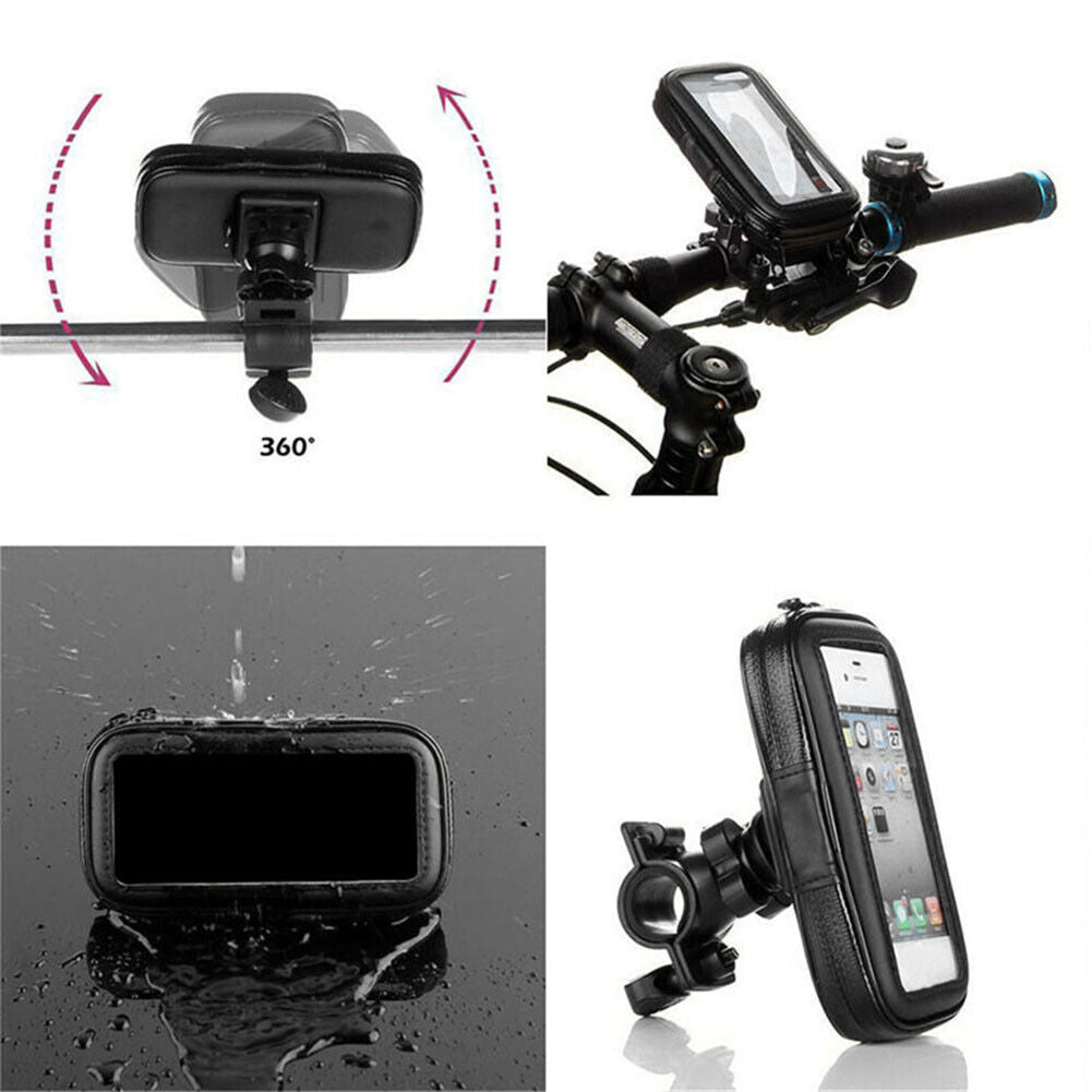 Bicycle Head Tube Cycling Bike Handlebar Cell Mobile Phone Holder Case (XL)