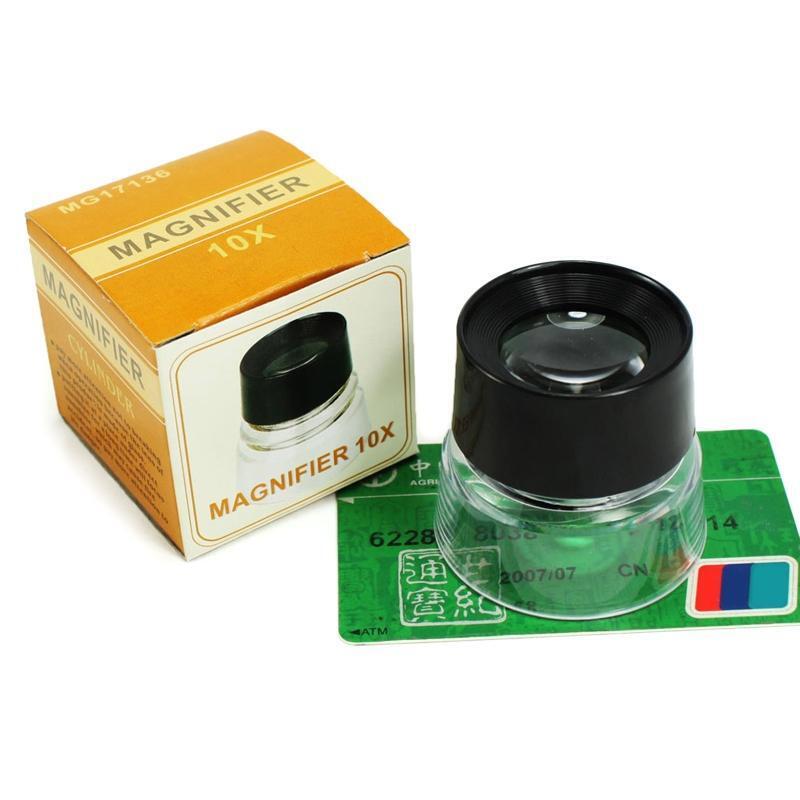 Portable 10X Stand Loupe Magnifier Desktop Magnifying Glass- Eye Loop Monocle-