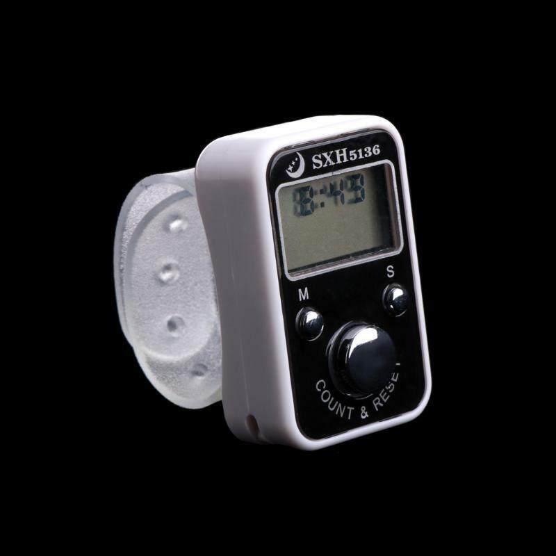 Digital Golf Sport Finger Hand Held Ring Tally Counter w/ Clock Time LCD Display