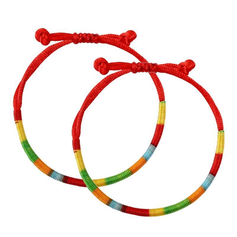 2 Packs Hand Woven Friendship Bracelets Handmade Braided Bracelet Adjustable