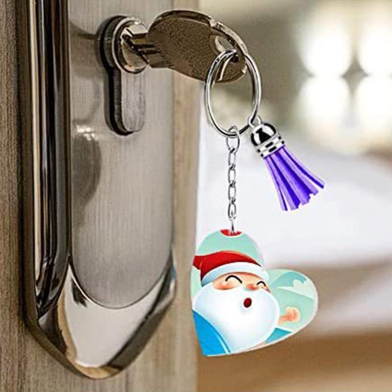 Tassels Metal Decoration Keyrings Acrylic Transparent Blank Set for DIY Projects