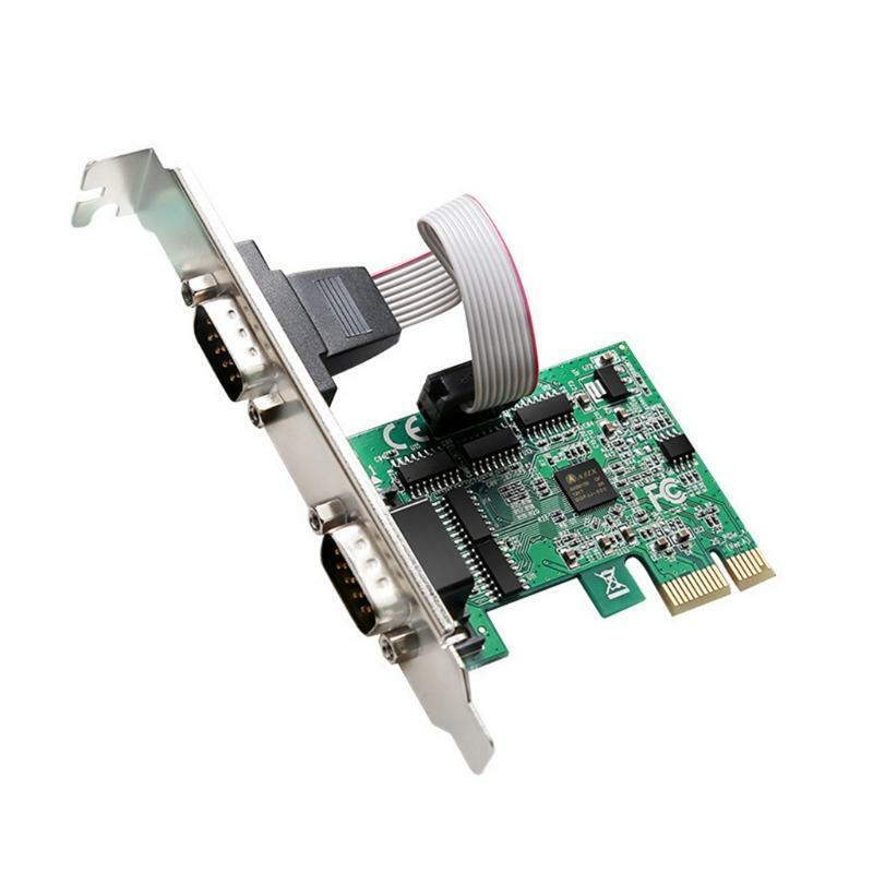 2 Ports RS232 Serial Port Printer Parallel Port LPT to PCI-E Card Adapter AX9910
