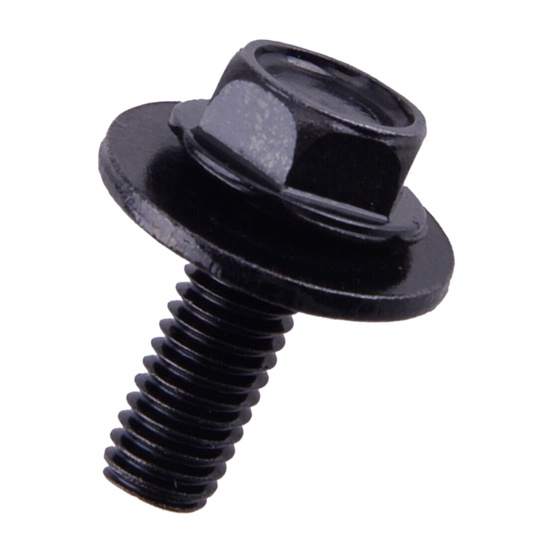 20x Car Black Body Bolts Screws- M6-1.0 x 16mm Long- 17mm Washer- 10mm Hex-