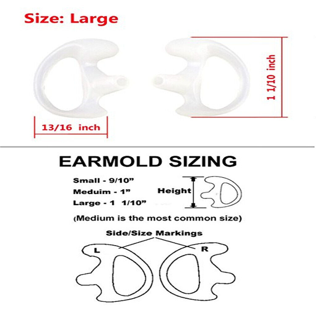 20 Pcs Silicone Earbud for  Acoustic Tube Earpiece   Radio