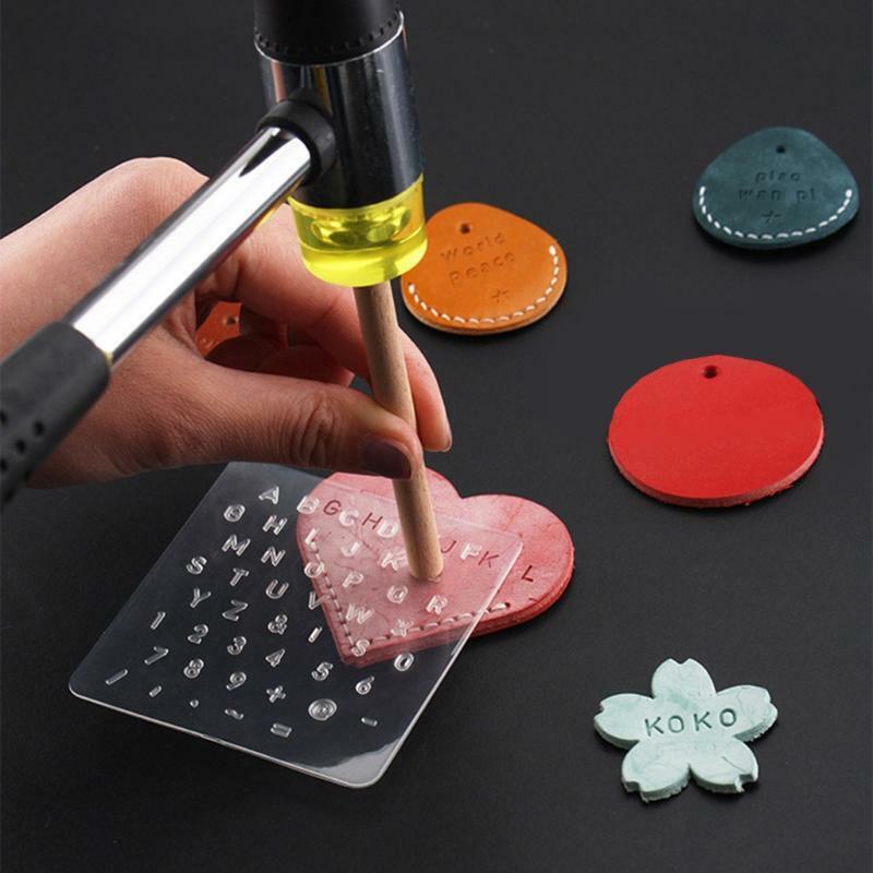 3Pcs Letter Number Leathercarft Stamping Tools Alphabet Stamps Handle Punch Kit