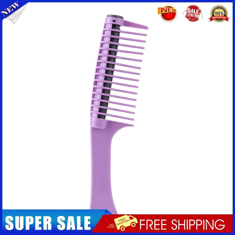 Anti Static Wide Tooth Hair Comb Reduce Hair Loss Curling Brush (Purple)