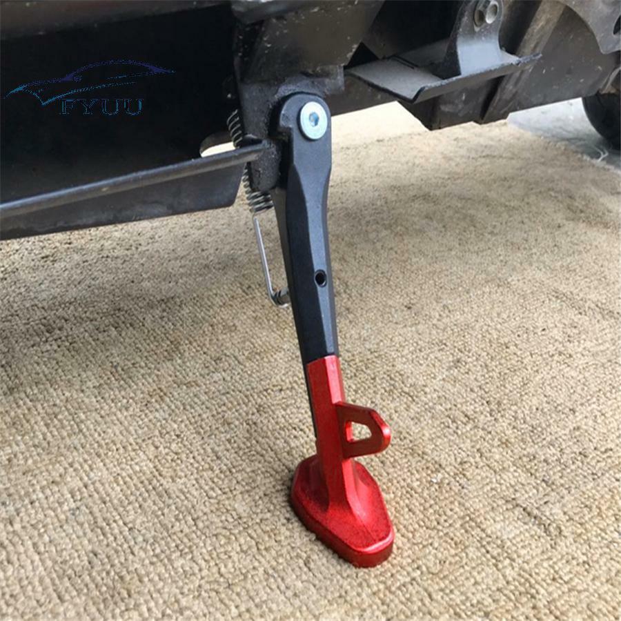 Motorcycle Single Side Stand Leg Kickstand Supporter 220MM CNC Alloy Black+Red