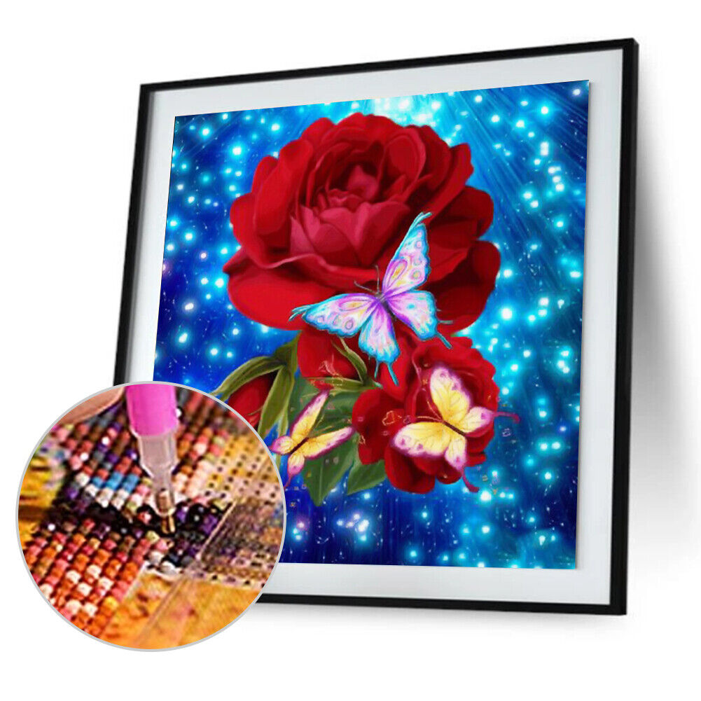 5D DIY Red Rose Diamond Painting Embroidery Craft Cross Stitch Home Decor