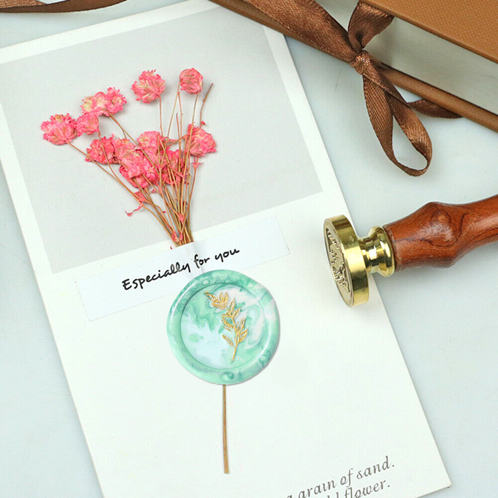 Plants Flower Wax Sealing Stamp Head Round Copper Stamps w/o Handle (ZR033)