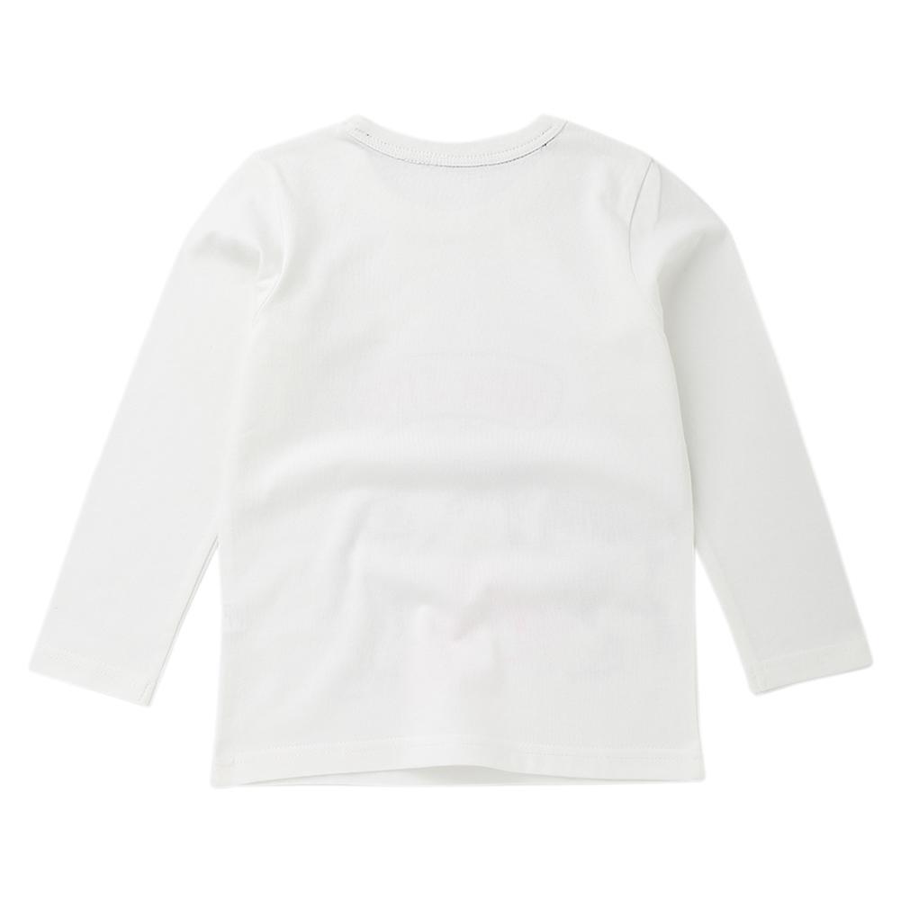 Loose Long Sleeve T-shirt Boys Autumn Kids O-Neck Letters Tops(White 6-7Y)