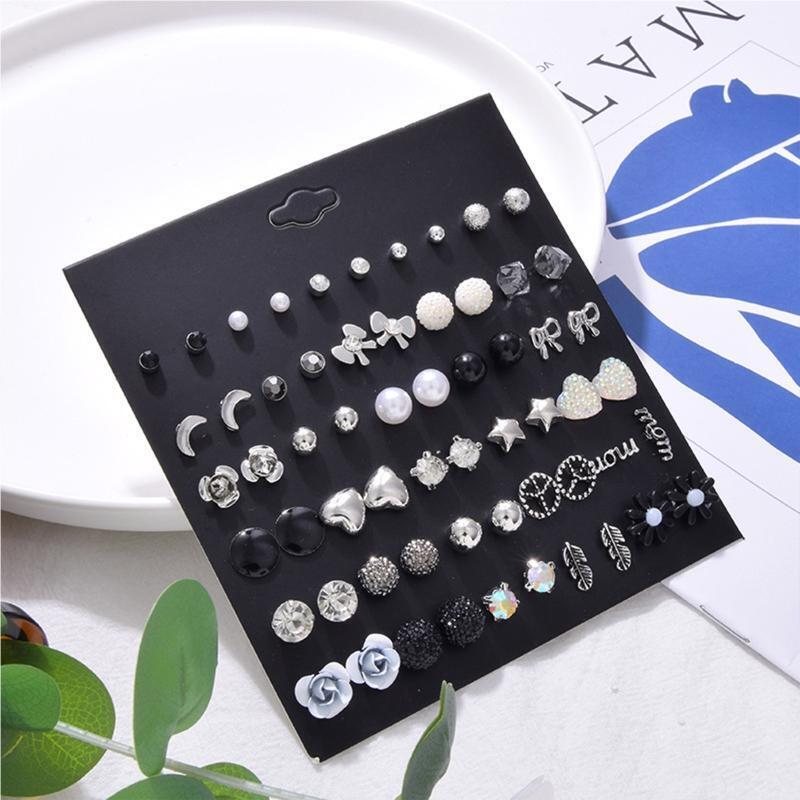 30 Pairs Stud Earrings for Women Men Tiny Cartlidge Earrings Jewelry Gifts
