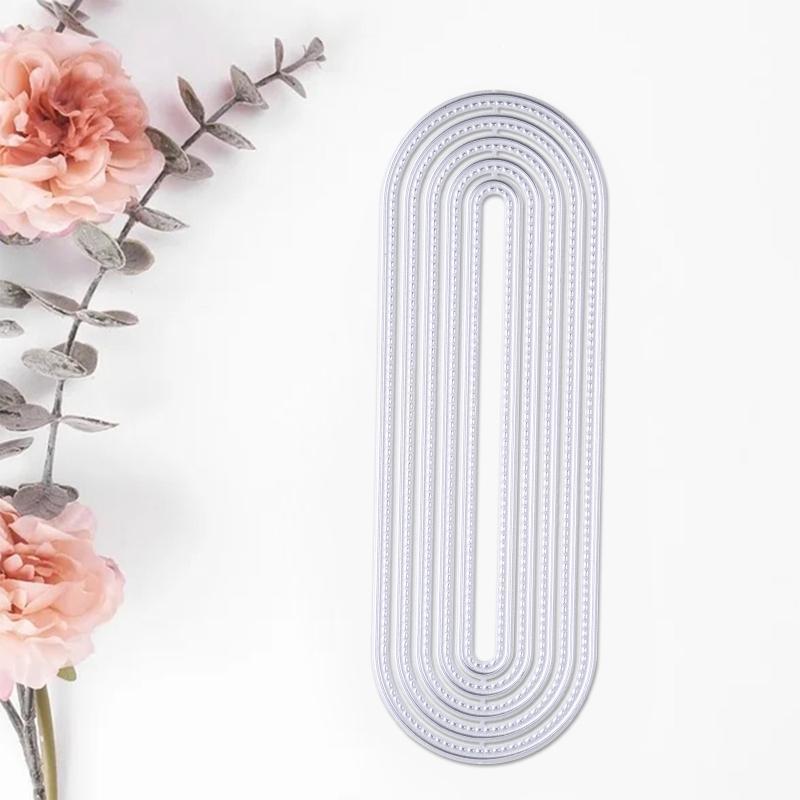 Nested Oval Bookmark Metal Die Cuts Delicate Embossing Script Dies Stencils