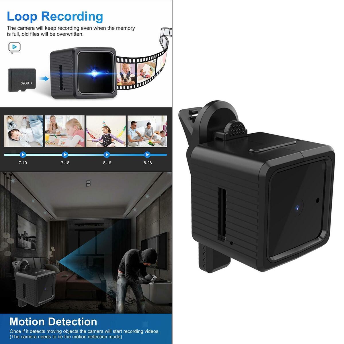 Mini Camera 1080P Nanny Cam See Clearly at Night for  Outdoor Apartment