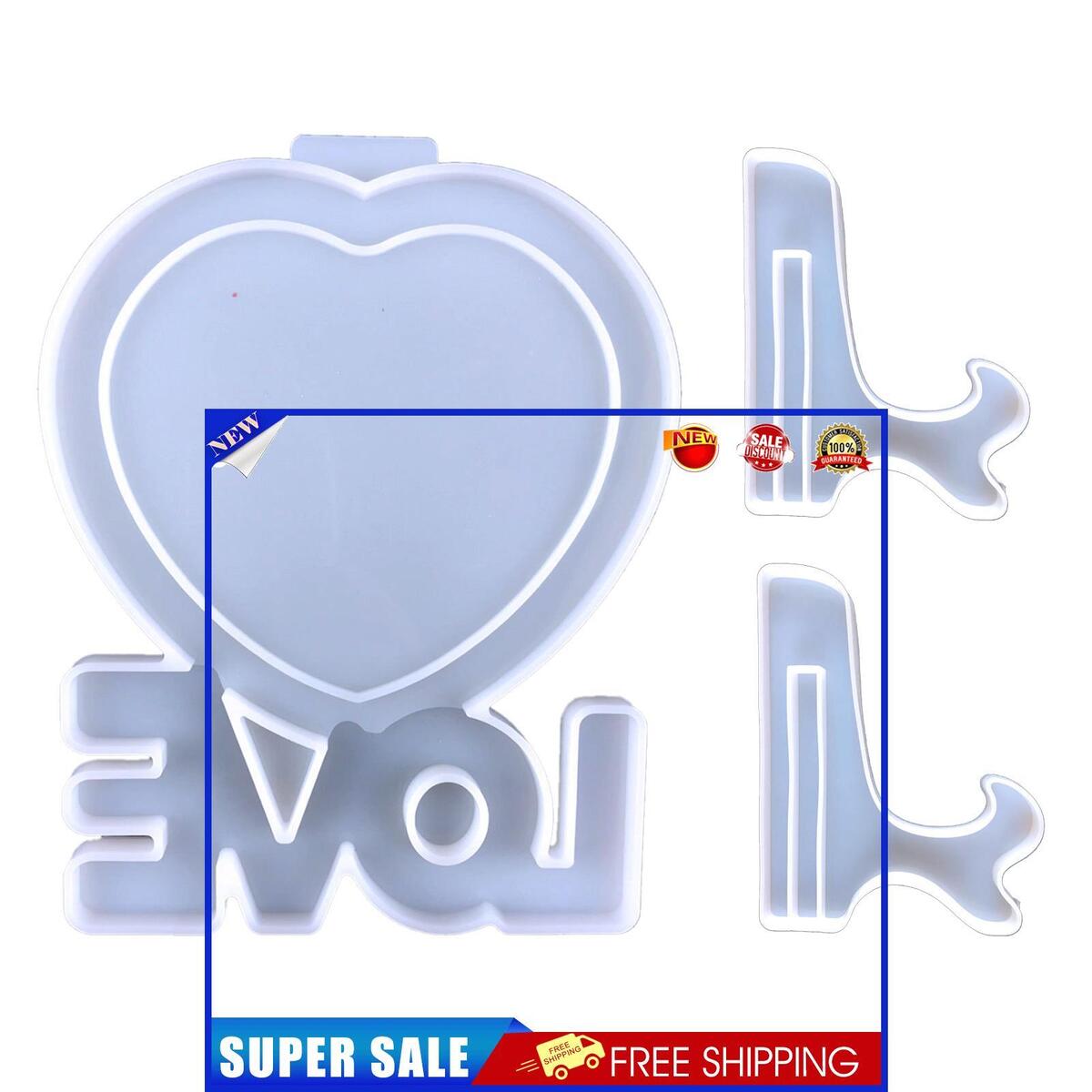 Photo Frame Molds - Love Heart Photo Display Tool Molds Kit with Holder