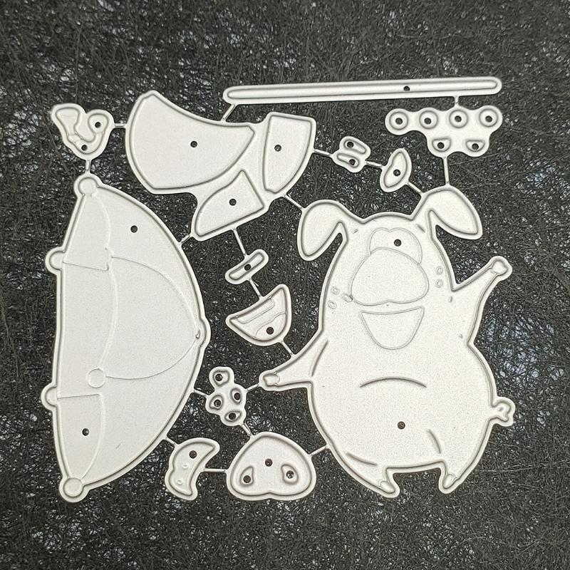 Lovely Pig Cutting Dies Set for Cards Scrapbooking and Stamps Album Card