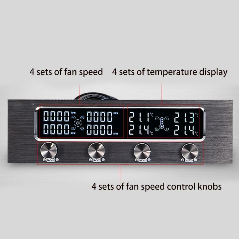Computer CPU Cooling Fan Speed Controller LCD Front Panel Temperature Control