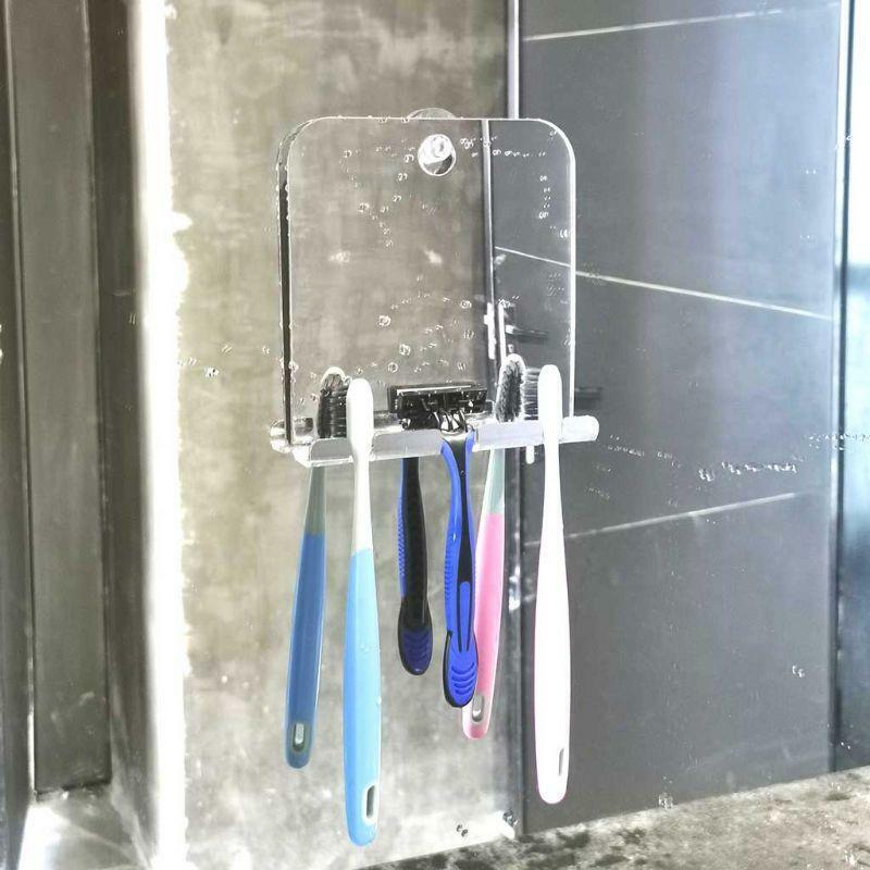 Portable Bathroom Shower Fog Free Travel Mirror Washroom Shaving Suction Cup