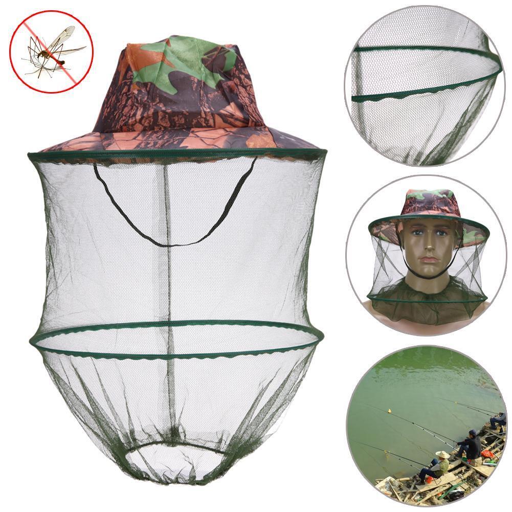 Camouflage Mosquitoes Net Fishing Hat Bee keeping Insects Prevention Cap