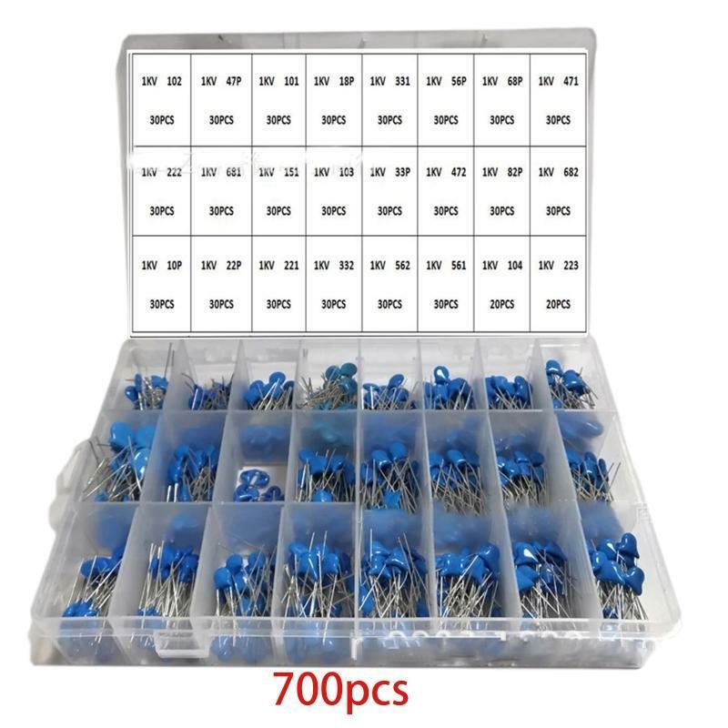 1KV 24 Kinds Ceramic Dielectric Capacitors Sample Package 10PF-821PF 700PCS