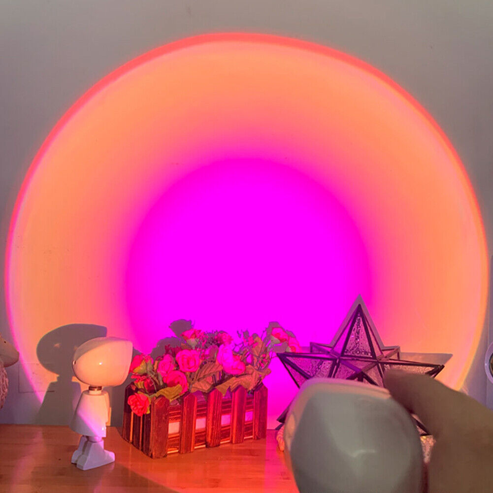 LED Projection Lamp Robot Sunset Rainbow Room Decor Atmosphere Night Lights