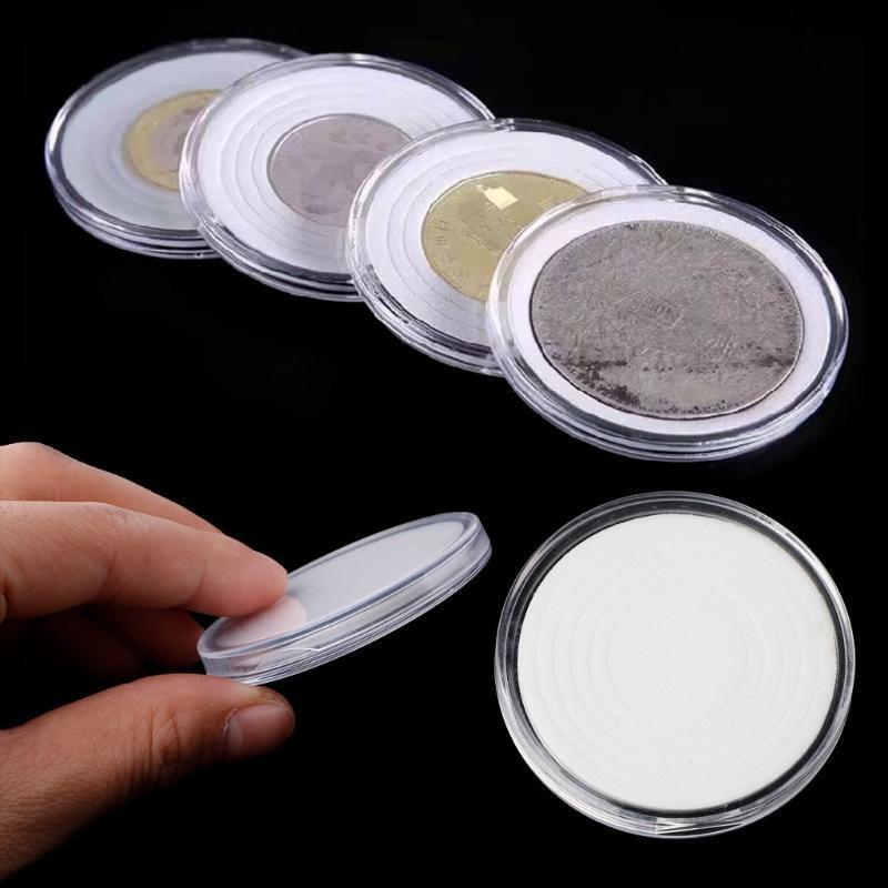 Round Coin Storage Box with Replacement  Inner Pad Adjustable Gasket