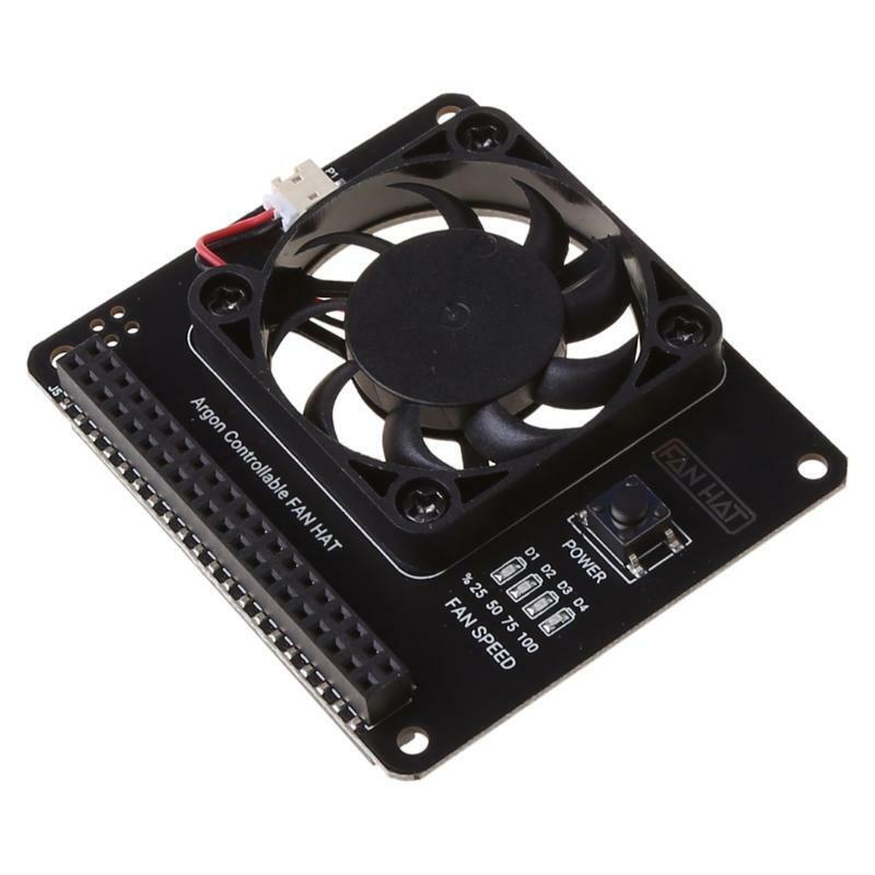 Mini HAT RGB Cooling HAT with Fan Software Controllable for Raspberry  Pi 4B/3B