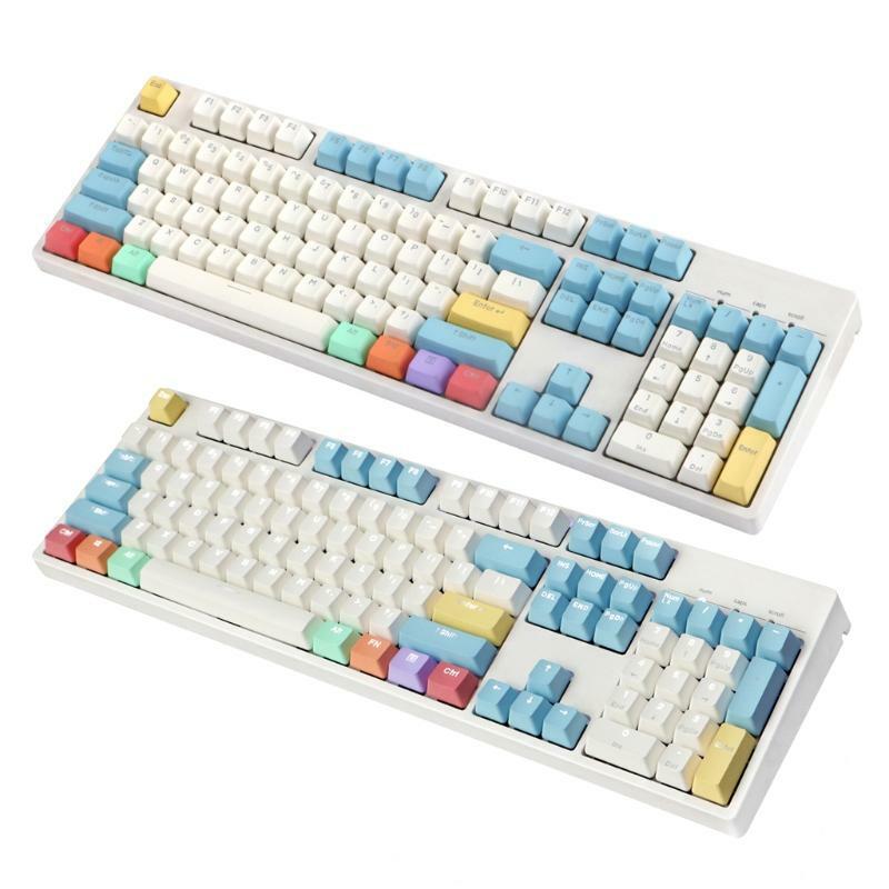 108 Keys Colorful Chalk Design PBT Backlit Keycaps For Cherry Mx Keyboard Keycap