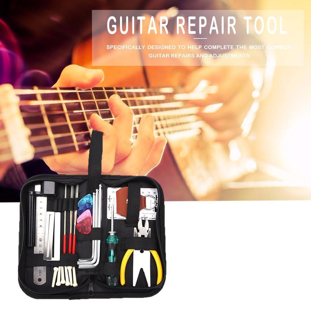 Guitars Repair Maintenance Tool Set Guitar Toolkit with String Cutter Ruler