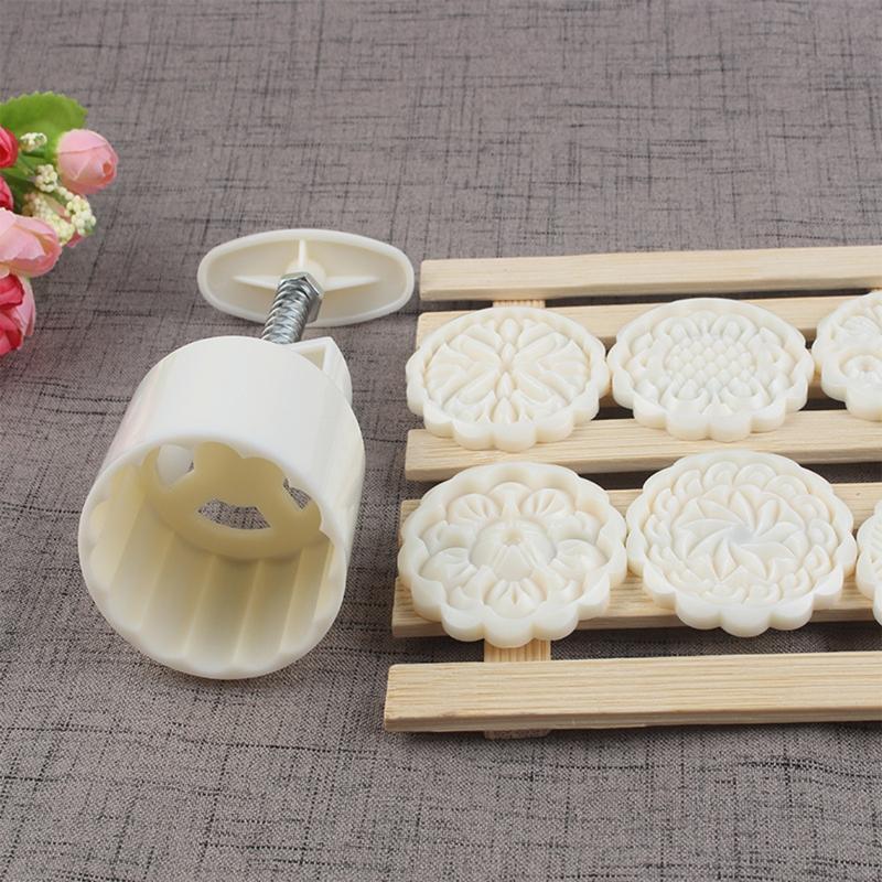 75g 6pcs Cookie Moon Cake Mold Set, DIY Cookie Press Mid Autumn Festival Decor