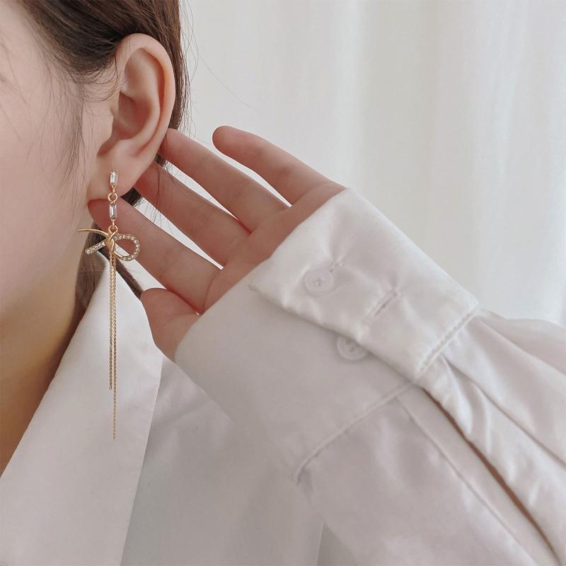 2 Pcs Long Tassel Dangle Drop Earrings Trendy Fashion Jewelry for Women Lady