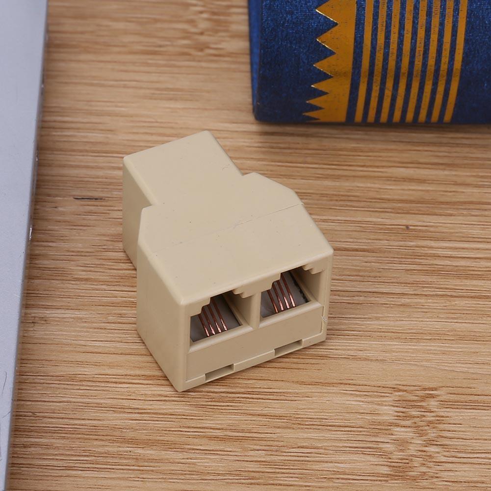 1 to 2 RJ11 Female Telephone Wire Splitter Converter Adapter Wire Connector