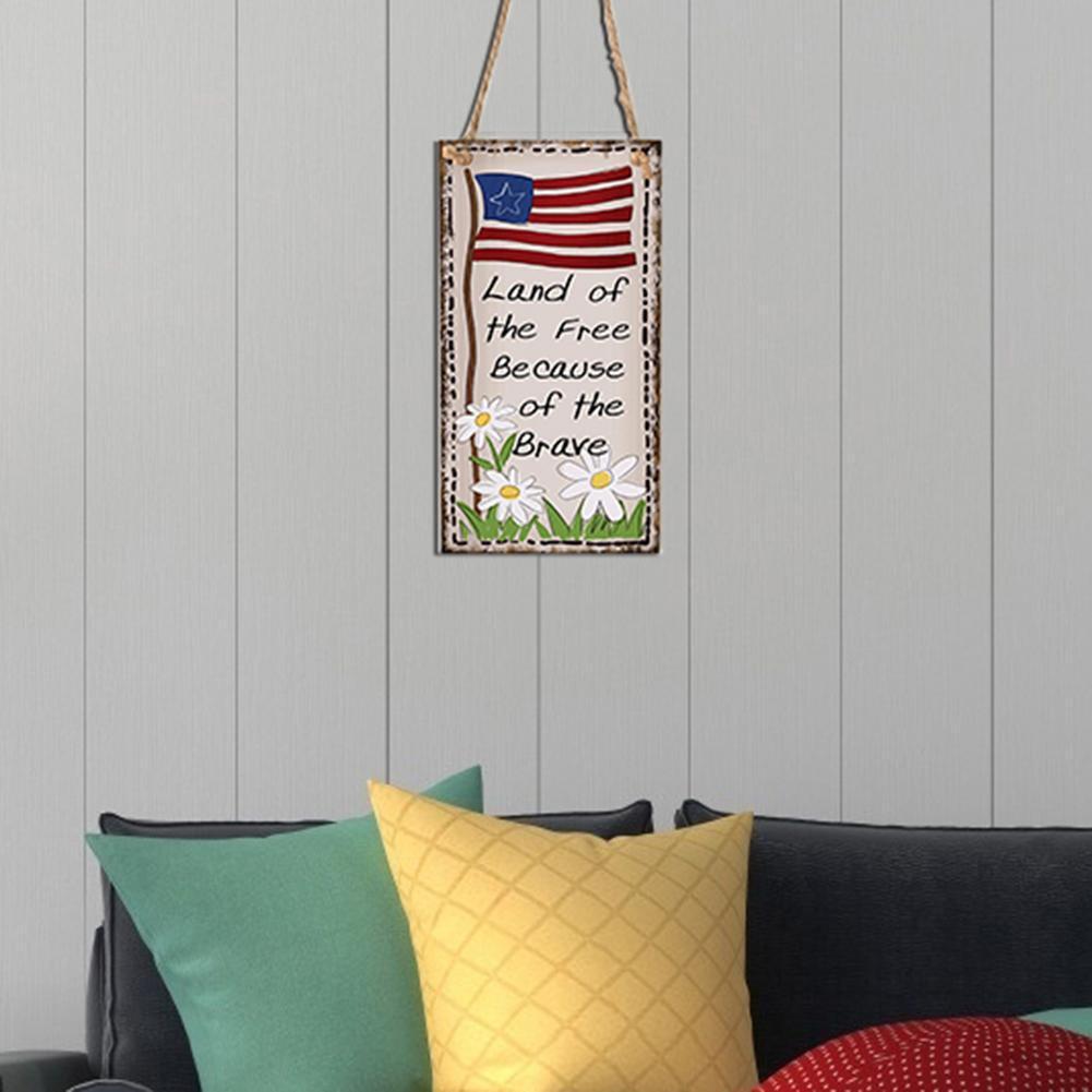 Wooden Hanging Flower Sign Board Independence Day Wall Crafts (JM01413)
