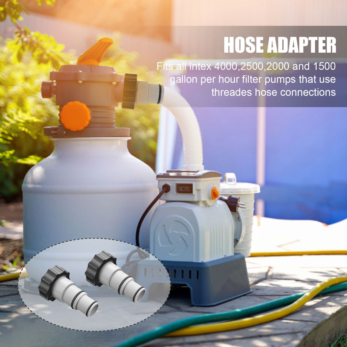 Hose Adapter Replacement Durable & Multi-Scene Use for Pool System (2pcs)
