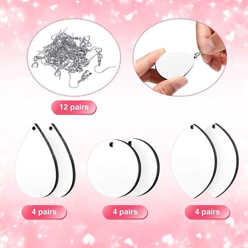 Creative 24x Heat Transfer Sublimation Blank Bar Earrings for DIY Jewelry Making