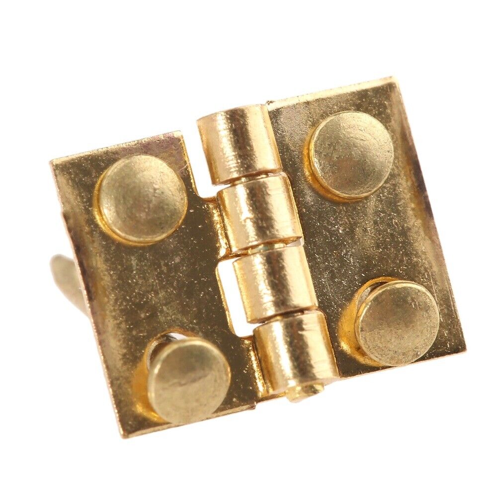 20 x Mini Brass Plated Hinges & 80 Nails Jewelry Cigar Box Hardware Decoration
