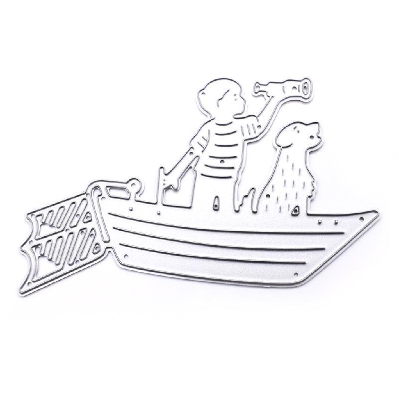 Boys Dogs On Board Metal Cutting Dies Stencil Scrapbooking DIY Album Stamp Paper