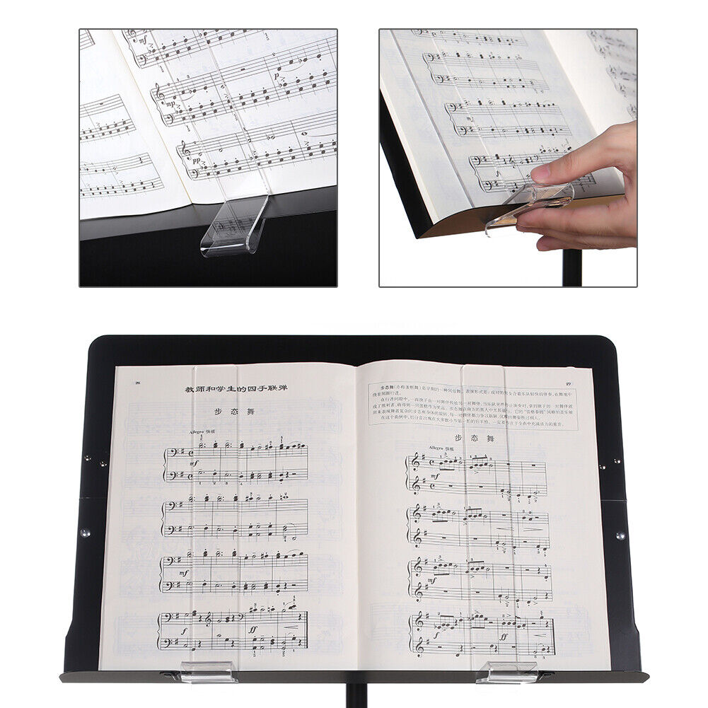 2x Music Book Sheet Clip Holder for Guitar Piano Violin Musical Instruments