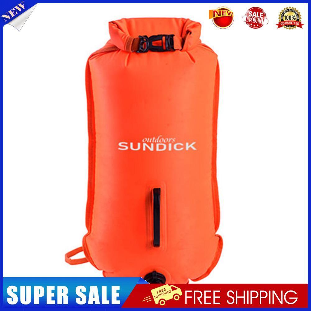 28L Inflatable PVC Swimming Life Buoy Safety Float Air Dry Tow Bag (Orange)