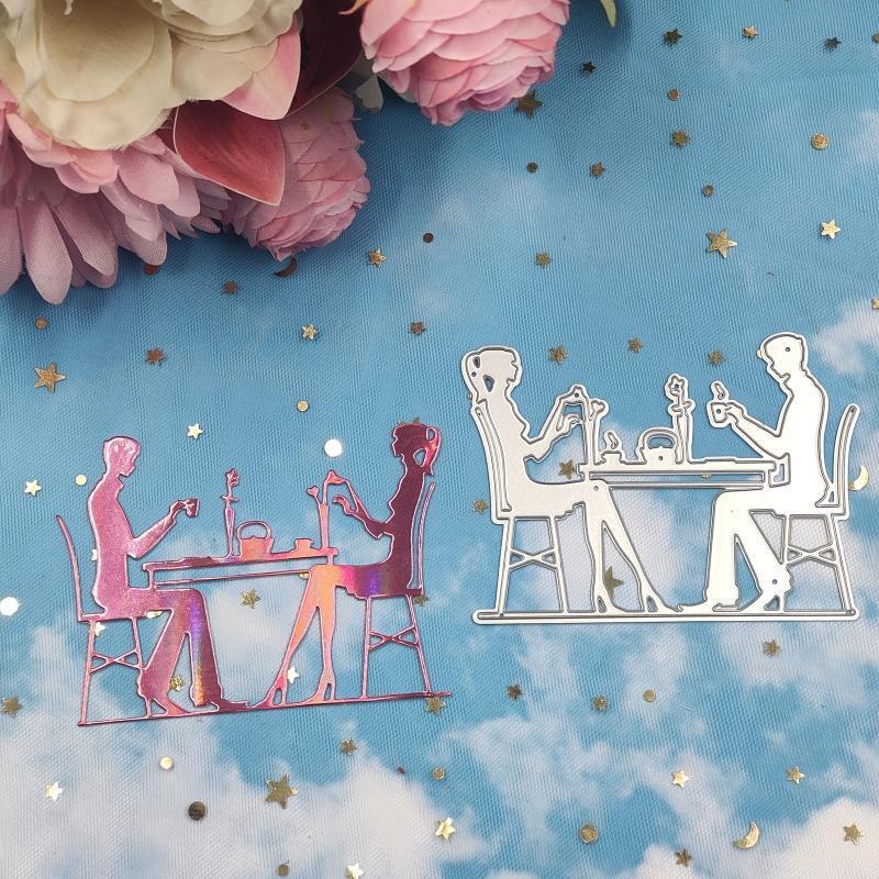 Couple Dating Metal Cutting Dies Photo Album Decoration Family Together Party D
