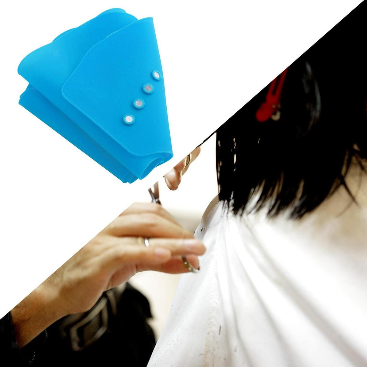 2x Waterproof Adjustable Silicone Haircut Collar for Hairdressing