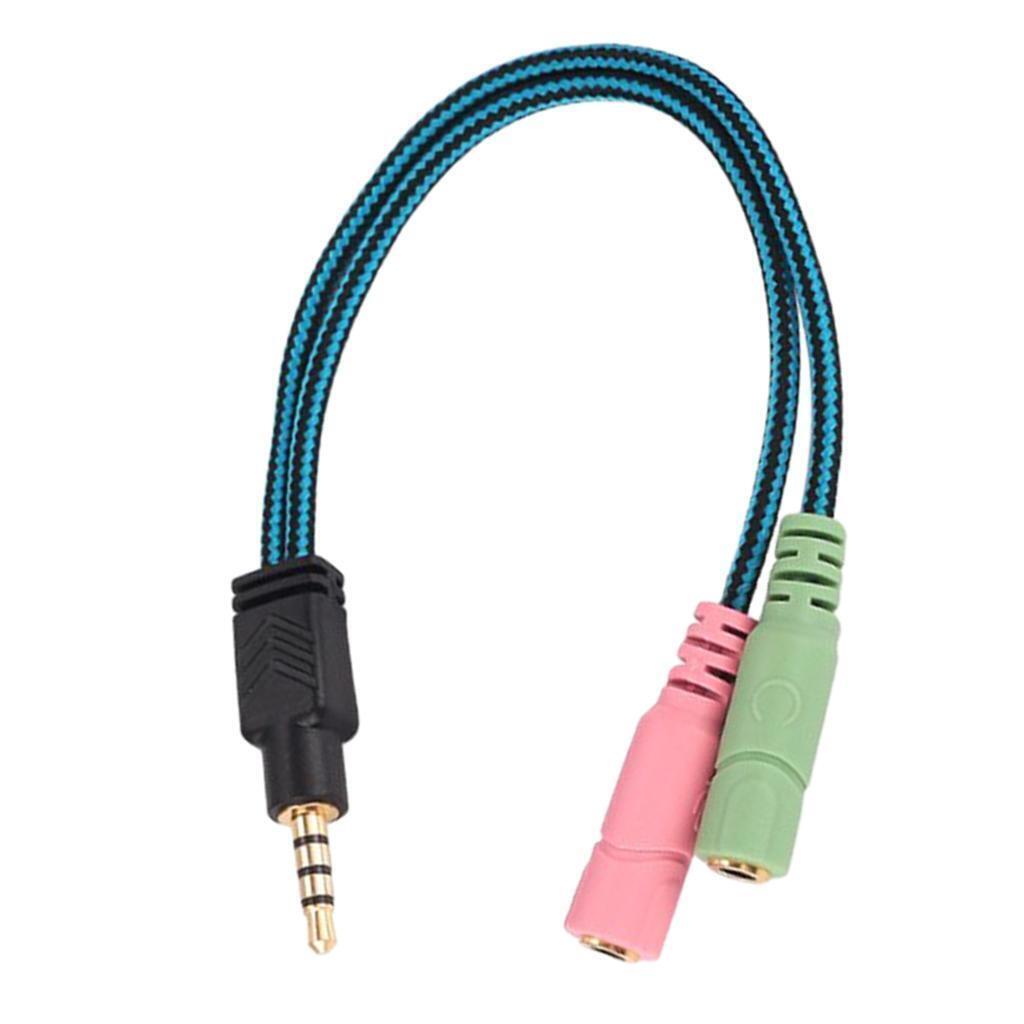 3.5mm 1/8'' 2 Female to 1 Male Mic Stereo Audio Y Splitter Cable Adapter