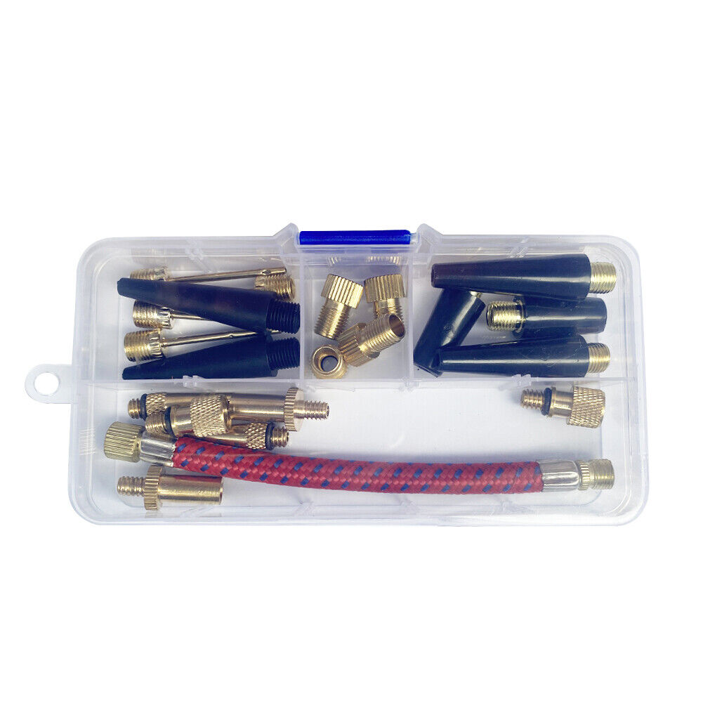21pcs Valve Connector Foot Ball Airbed Bicycle Tyre Pump Adapter Set Kit