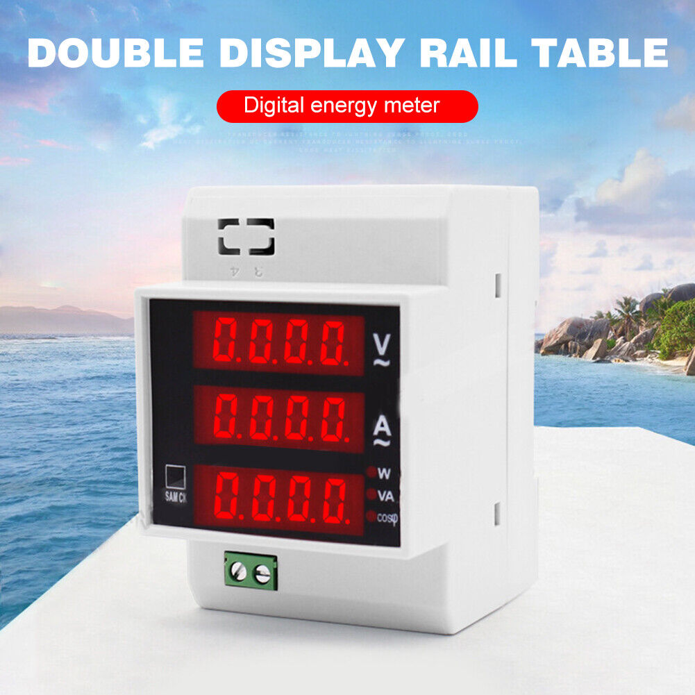 Din Rail Ammeter Voltmeter Volt Amp Meter LED Display Power Energy Meter