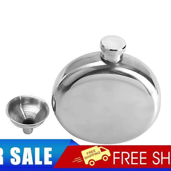 5oz Mirror Polished Stainless Portable Liquor Wine Hip Flask with Funnel