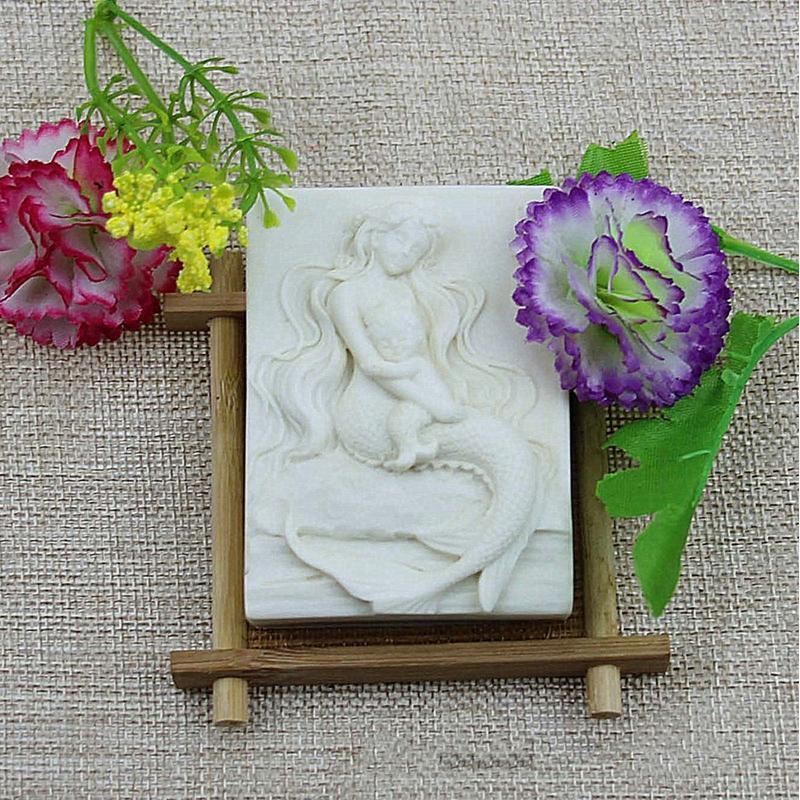 Soap Mold Mermaid Shaped Silicone Material Fondant Mould Baking Chocolate Molds