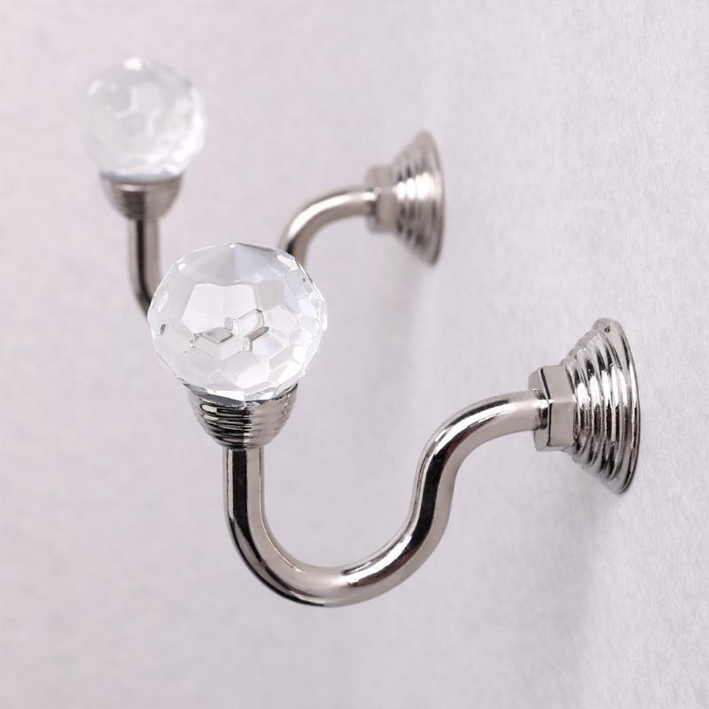 Portable Durable Crystal Curtain Holdbacks 2PCS U Shaped Hook Curtain Tieback