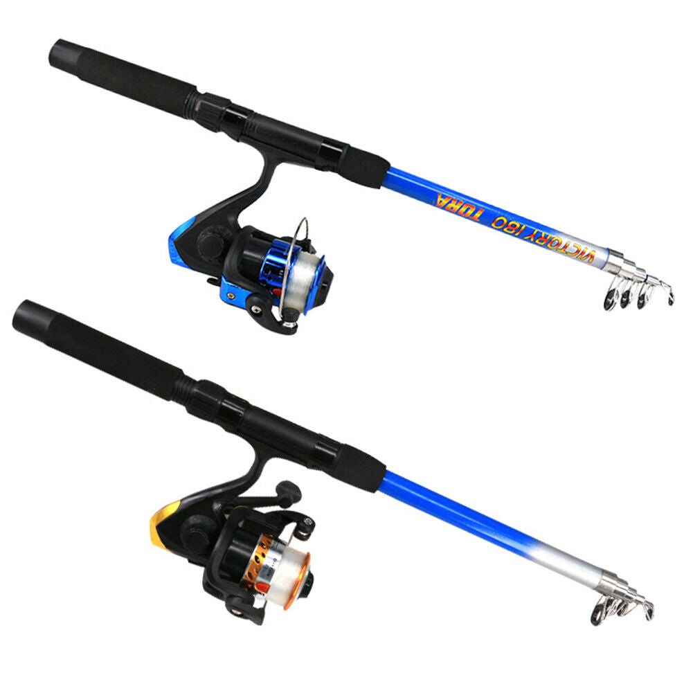 Spinning Fishing Rod Combo Portable Fishing Reel Tackle Pole Full Kits