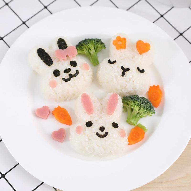 Animal Bunny Shape Sushi Mold Press Rice Ball Making Reusable Easy to Operation