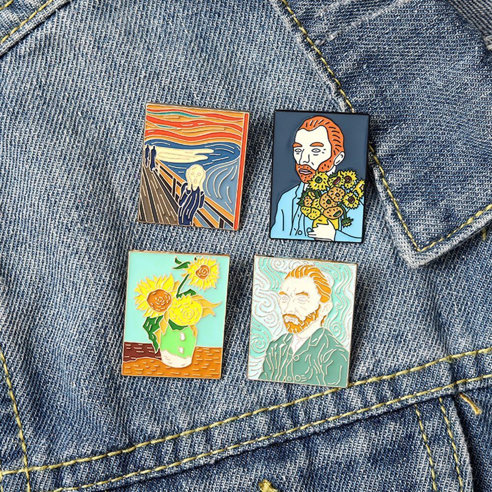 Painting Van Gogh Brooch Enamel Badge Van Gogh Kwai Pin Costume Jewelry