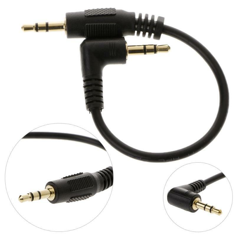 10cm Auto Car Right Angle Male To Male 3.5mm Aux Jack Speaker Audio CableAdapter